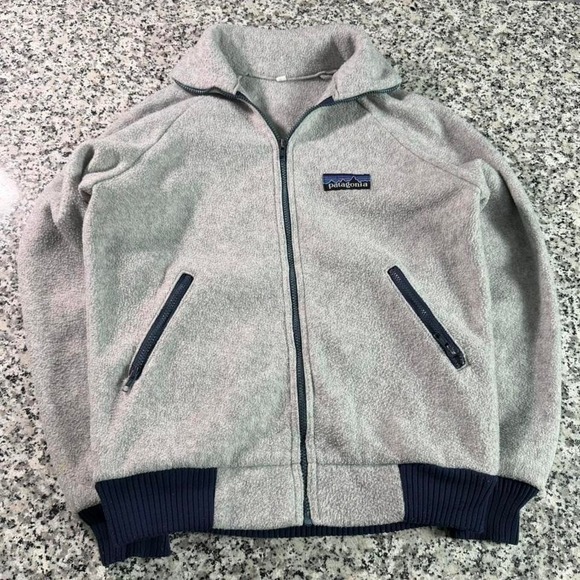 Patagonia Other - Patagonia Grey Rare Vtg 80's Pile Fleece Bunting Bomber Jacket Medium